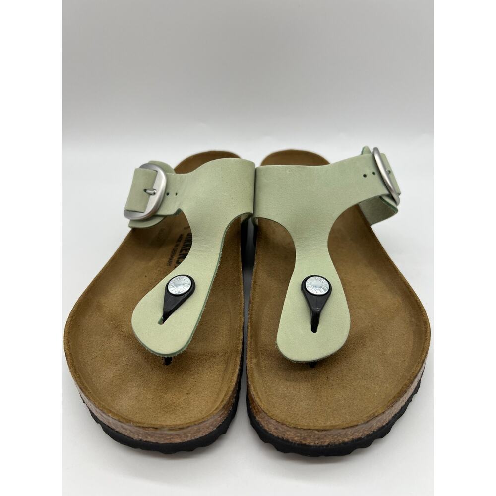 Birkenstock Gizeh Big Buckle Nubuck Leather Matcha Women's Size 9 New - Picture 10 of 16